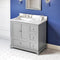 Jeffrey Alexander 36" Gray Addington Left Offset with Calacatta Vienna Quartz Vanity Top Rectangle Bowl