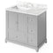 Jeffrey Alexander 36" Gray Addington Left Offset with Calacatta Vienna Quartz Vanity Top Rectangle Bowl