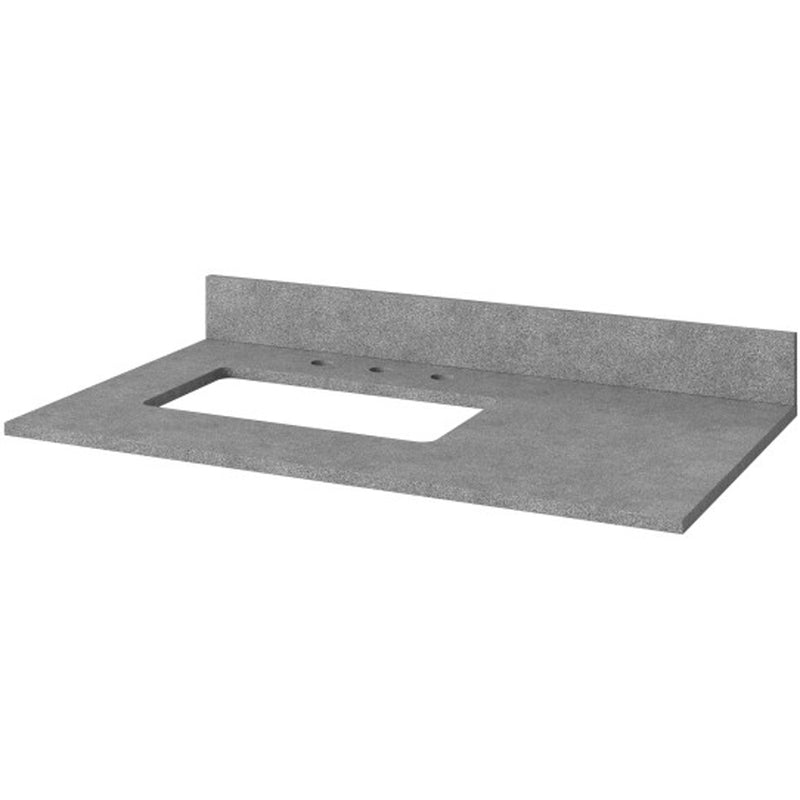 Jeffrey Alexander 36" Gray Addington Left Offset with Steel Gray Cultured Marble Vanity Top Rectangle Bowl