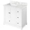 Jeffrey Alexander 36" White Addington Left Offset with Calacatta Vienna Quartz Vanity Top Rectangle Bowl