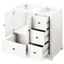 Jeffrey Alexander 36" White Addington Left Offset with White Carrara Marble Vanity Top Rectangle Bowl