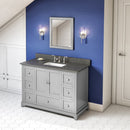 Jeffrey Alexander 48" Gray Addington with Boulder Cultured Marble Vanity Top Rectangle Bowl