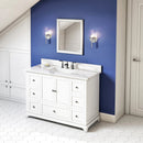 Jeffrey Alexander 48" White Addington with Calacatta Vienna Quartz Vanity Top Rectangle Bowl