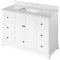 Jeffrey Alexander 48" White Addington with White Carrara Marble Vanity Top Rectangle Bowl