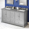 Jeffrey Alexander 60" Gray Addington Double Bowl with Steel Gray Cultured Marble Vanity Top