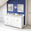 Jeffrey Alexander 60" White Addington Double Bowl with Calacatta Vienna Quartz Vanity Top