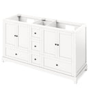 Jeffrey Alexander 60" White Addington Double Bowl with Steel Gray Cultured Marble Vanity Top