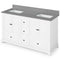 Jeffrey Alexander 60" White Addington Double Bowl with Steel Gray Cultured Marble Vanity Top
