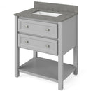 Jeffrey Alexander 30" Gray Adler with Steel Gray Cultured Marble Vanity Top Rectangle Bowl