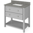 Jeffrey Alexander 36" Gray Adler with Steel Gray Cultured Marble Vanity Top Rectangle Bowl