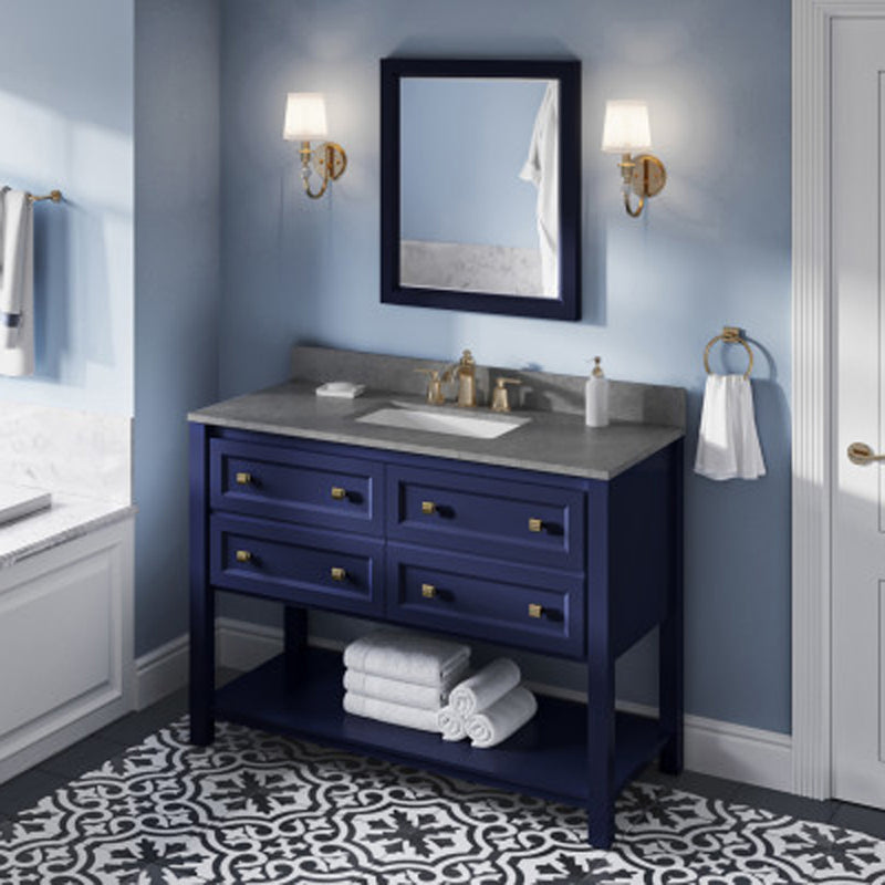 Jeffrey Alexander 48" Hale Blue Adler with Steel Gray Cultured Marble Vanity Top Rectangle Bowl