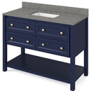 Jeffrey Alexander 48" Hale Blue Adler with Steel Gray Cultured Marble Vanity Top Rectangle Bowl