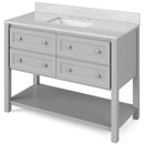 Jeffrey Alexander 48" Gray Adler with White Carrara Marble Vanity Top Rectangle Bowl