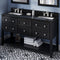 Jeffrey Alexander 60" Black Adler Double Bowl with Black Granite Vanity Top