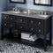 Jeffrey Alexander 60" Black Adler Double Bowl with Boulder Cultured Marble Vanity Top