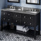 Jeffrey Alexander 60" Black Adler Double Bowl with Steel Gray Cultured Marble Vanity Top