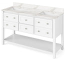 Jeffrey Alexander 60" White Adler Double Bowl with Calacatta Vienna Quartz Vanity Top