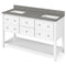 Jeffrey Alexander 60" White Adler Double Bowl with Steel Gray Cultured Marble Vanity Top