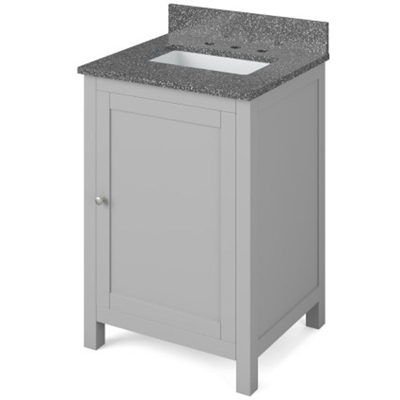 Jeffrey Alexander 24" Gray Astoria with Boulder Cultured Marble Vanity Top Rectangle Bowl