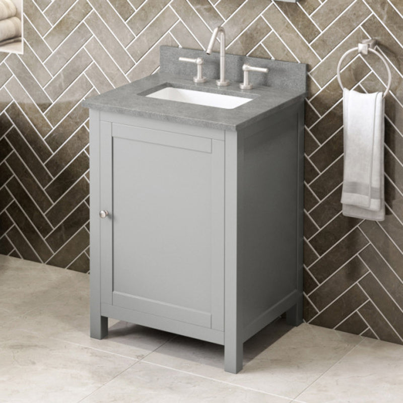 Jeffrey Alexander 24" Gray Astoria with Steel Gray Cultured Marble Vanity Top Rectangle Bowl