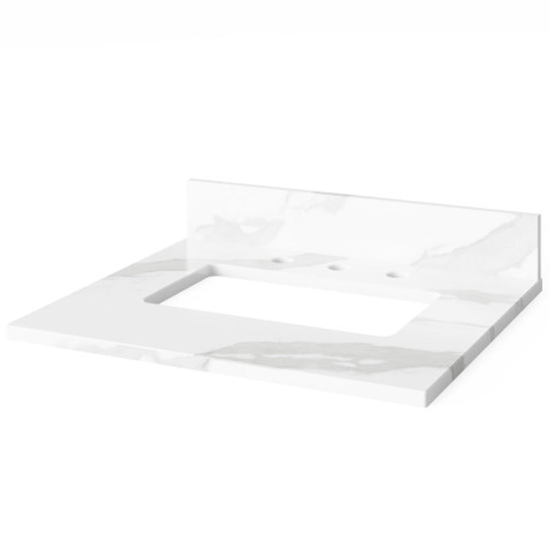 Jeffrey Alexander 24" White Astoria with Calacatta Vienna Quartz Vanity Top Rectangle Bowl