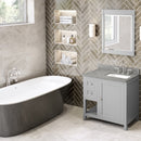 Jeffrey Alexander 36" Gray Astoria Right Offset with Steel Gray Cultured Marble Vanity Top