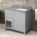 Jeffrey Alexander 36" Gray Astoria Right Offset with Steel Gray Cultured Marble Vanity Top