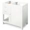 Jeffrey Alexander 36" White Astoria Right Offset with Boulder Cultured Marble Vanity Top Rectangle Bowl