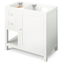 Jeffrey Alexander 36" White Astoria Right Offset with Calacatta Vienna Quartz Vanity Top Rectangle Bowl