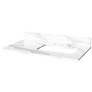 Jeffrey Alexander 36" White Astoria Right Offset with Calacatta Vienna Quartz Vanity Top Rectangle Bowl