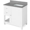 Jeffrey Alexander 36" White Astoria Right Offset with Steel Gray Cultured Marble Vanity Top Rectangle Bowl