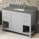 Jeffrey Alexander 48" Gray Astoria with Boulder Cultured Marble Vanity Top Rectangle Bowl