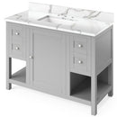 Jeffrey Alexander 48" Gray Astoria with Calacatta Vienna Quartz Vanity Top Rectangle Bowl