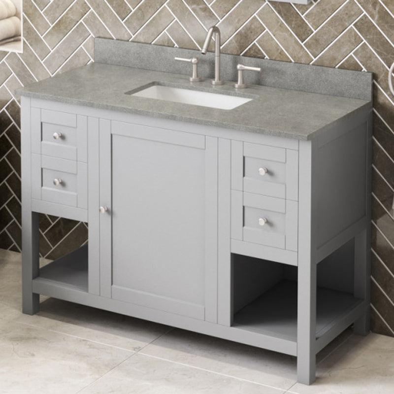 Jeffrey Alexander 48" Gray Astoria with Steel Gray Cultured Marble Vanity Top Rectangle Bowl