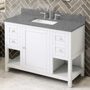 Jeffrey Alexander 48" White Astoria with Boulder Cultured Marble Vanity Top Rectangle Bowl