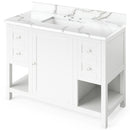 Jeffrey Alexander 48" White Astoria with Calacatta Vienna Quartz Vanity Top Rectangle Bowl