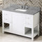 Jeffrey Alexander 48" White Astoria Steel with Gray Cultured Marble Vanity Top Rectangle Bowl