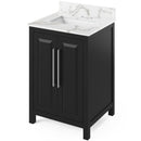 Jeffrey Alexander 24" Black Cade Calacatta with Vienna Quartz Vanity Top Rectangle Bowl