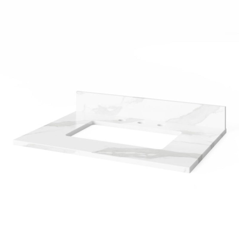 Jeffrey Alexander 30" White Cade with Calacatta Vienna Quartz Vanity Top Rectangle Bowl