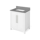 Jeffrey Alexander 30" White Cade with Steel Gray Cultured Marble Vanity Top Rectangle Bowl