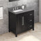 Jeffrey Alexander 36" Black Cade Left Offset with Boulder Vanity Cultured Marble Vanity Top Rectangle Bowl