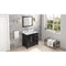 Jeffrey Alexander 36" Black Cade Left Offset with Calacatta Vienna Quartz Vanity Top Rectangle Bowl