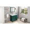 Jeffrey Alexander 36" Forest Green Cade Left Offset with Calacatta Vienna Quartz Vanity Top Rectangle Bowl