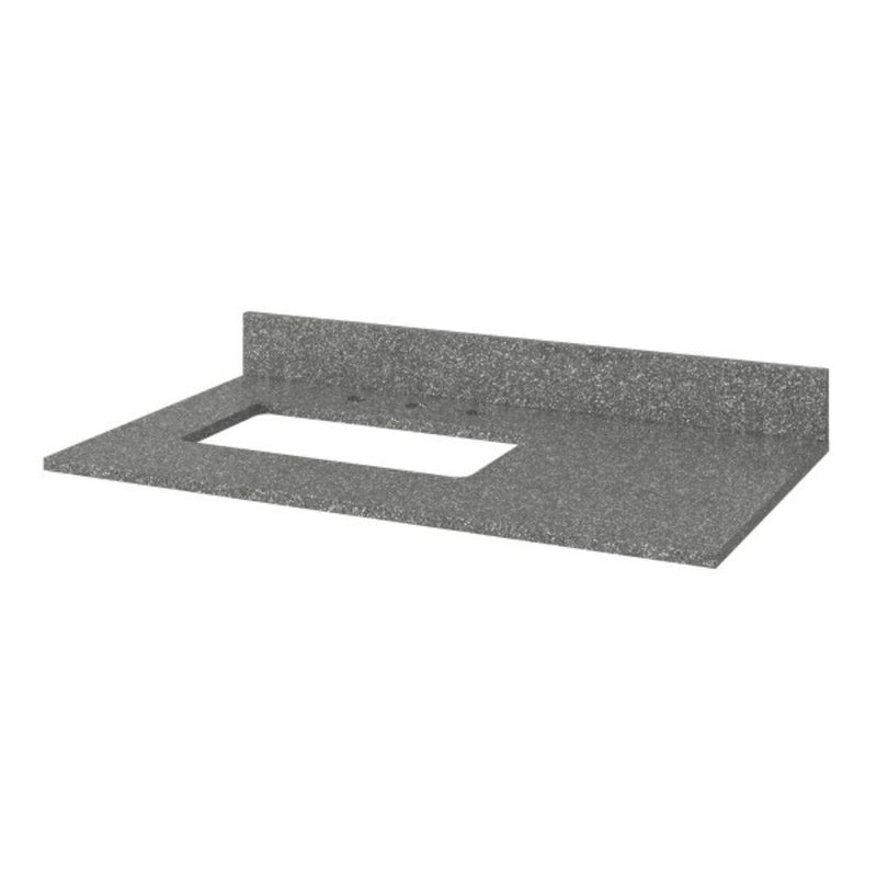 Jeffrey Alexander 36" Gray Cade Left Offset Boulder with Cultured Marble Vanity Top Rectangle Bowl