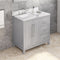 Jeffrey Alexander 36" Gray Cade Vanity Left Offset Rectangle Bowl with Calacatta Vienna Quartz Vanity Top