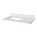 Jeffrey Alexander 36" Gray Cade Vanity Left Offset Rectangle Bowl with White Carrara Marble Vanity Top