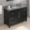 Jeffrey Alexander 48" Black Cade Vanity Rectangle Bowl with Boulder Cultured Marble Vanity Top