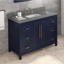 Jeffrey Alexander 48" Hale Blue Cade Vanity Rectangle Bowl with Boulder Cultured Marble Vanity Top