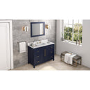 Jeffrey Alexander 48" Hale Blue Cade Vanity Rectangle Bowl with Calacatta Vienna Quartz Vanity Top