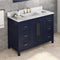 Jeffrey Alexander 48" Hale Blue Cade Vanity Rectangle Bowl with Calacatta Vienna Quartz Vanity Top